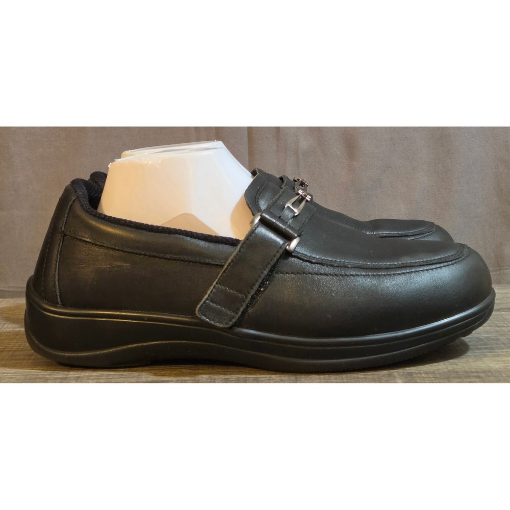 Orthofeet Chelsea Leather Orthopedic Loafers Women's Size 10 X-Wide Black